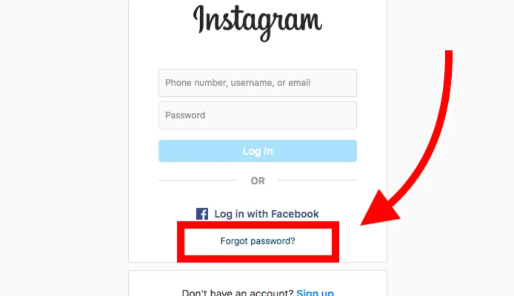 steps to reset your instagram login password